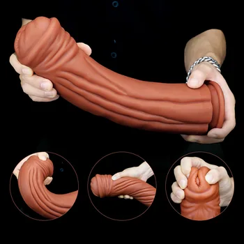 Wielkie Wyścigi Wibratory Analne Zabawki Płynny Silikon Symulacja Wielki Kutas Penis Kobiet Pochwy Masturbacja, Sex Zabawki dla Kobiet Par