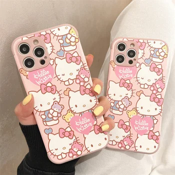 Witam Kittys Iphone Etui Do Telefonu Anime Kawaii Kreskówka dla iPhone 12 13 Mini 11 Pro Max Xr X Xs Max all Inclusive Etui Do Telefonu