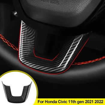 Wnętrze Samochodu Pokrywa Kierownicy Wykończenie Ramki Dekoracji Naklejka Ochronne, Akcesoria ABS Honda Civic 11th gen 2021 2022