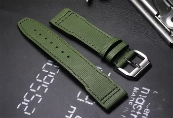 wysokiej jakości Ręcznie robione 20 21 22 mm Army Zielony Luksusowe marki Paski Do Zegarków Z Cielęcej Skóry Watchband OMG dla iwc serii Bransoletka męska