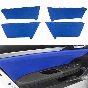 Zestaw Do Szaszłyków @ FUKA 4 szt. Niebieski Sztuczna Skóra Drzwi Samochodu Panel Powierzchni Okładka W Formie Muszli Nakładka Do Honda Civic 2016-2018 Wnętrze Samochodu Straży naklejki