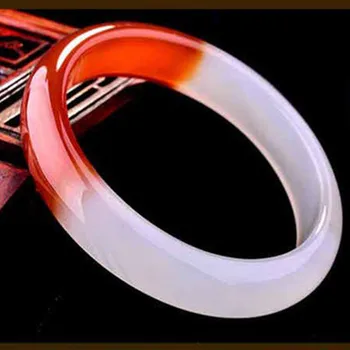 Zheru biżuteria agat chalcedon czerwony dwukolorowa 54-64 mm bransoletka elegancka biżuteria księżniczki, najlepszy prezent