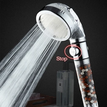 Łazienka 3-Funkcyjny SPA-prysznic z przyciskiem włączania/ wyłączania Анионный filtr Wysokiego ciśnienia Dysza do wanny woda ratuje prysznice i Akcesoria