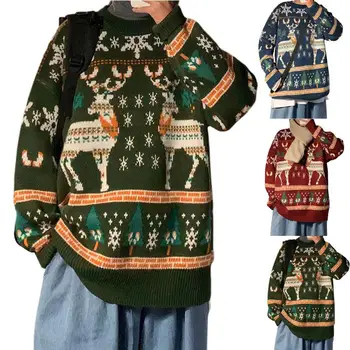Świąteczny Wspaniały Codzienny Zimowy Sweter, Sweter, Świąteczny Sweter, Kolorowe do Codziennego Noszenia